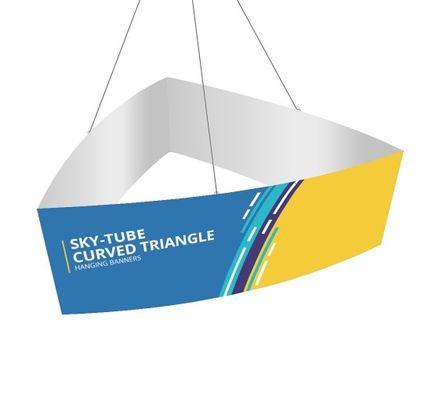 Quảng cáo Người giữ dấu hiệu Tam giác Triển lãm thương mại Biểu ngữ treo 90 X 30cm Tùy chỉnh