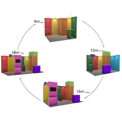 Hệ thống gian hàng triển lãm thương mại di động 3x3 3x4 3x5 Hệ thống vải mô-đun SEG