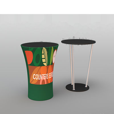 Khuyến mãi Mặt trước Bàn tiếp tân di động Gấp vải hình bầu dục Pop Up Counter