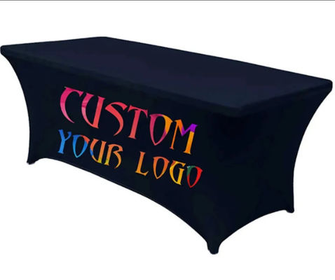 Triển lãm thương mại 4ft 6ft Ném bàn Triển lãm sự kiện Polyester Custom Table In vải