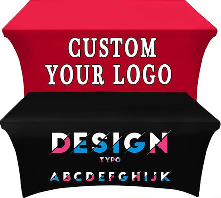 Triển lãm thương mại 4ft 6ft Ném bàn Triển lãm sự kiện Polyester Custom Table In vải